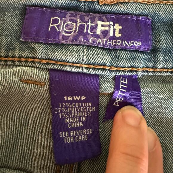 Catherine's Right Fit Curvy Jean Plus Stretch Denim Med Wash Straight Leg 14WP - Picture 6 of 12